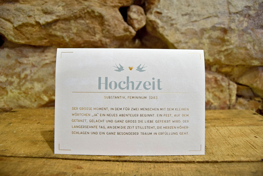 Klappkarte Hochzeit Schwalben